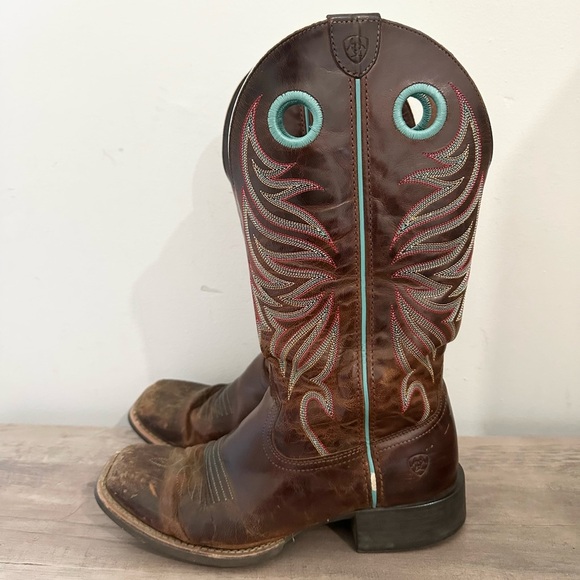 ARIAT Round Up Ryder Western Boots Sassy Brown Women's Size 8 B - Picture 4 of 8